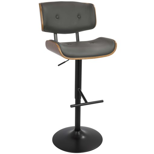 LumiSource Lombardi Bar Stool, Black/Gray - Image 2