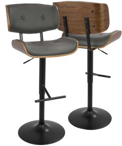 LumiSource Lombardi Bar Stool, Black/Gray