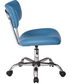 Office Star™ Avenue Six Vista Bonded Leather Task Chair, Blue/Silver 2