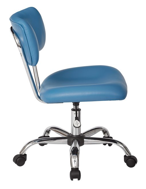 Office Star™ Avenue Six Vista Bonded Leather Task Chair, Blue/Silver - Image 2