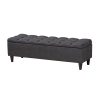 Baxton Studio Mid-Century Modern Upholstered Storage Bench Ottoman, Charcoal