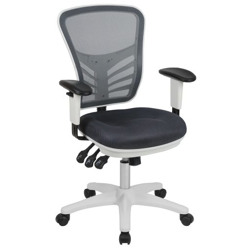 Flash Furniture Ergonomic Mesh Mid-Back Executive Office Chair, Gray/White - Image 2