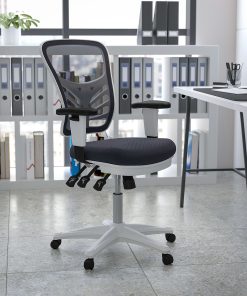 Flash Furniture Ergonomic Mesh Mid-Back Executive Office Chair, Gray/White