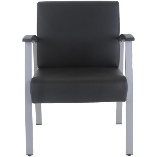 Lorell Mid-Back Healthcare Guest Chair - Vinyl Seat Material - Vinyl Back Material - Powder Coated Silver Frame Color - 67012 - Image 2