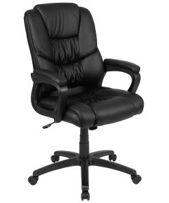 Flash Furniture Flash Fundamentals Big & Tall LeatherSoft™ Faux Leather Office Chair, Black