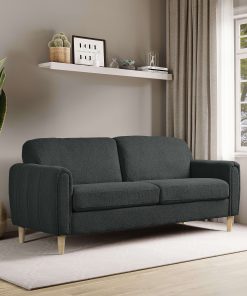 Serta Lachlan Fabric Sofa, 33-7/8″H x 78-1/3″W x 33-1/2″D, Charcoal/Natural 2