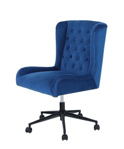 ALPHA HOME Leisure Velvet Mid-Back Task Chair, Blue 2