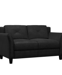 Lifestyle Solutions Hanson Microfiber Loveseat, Black