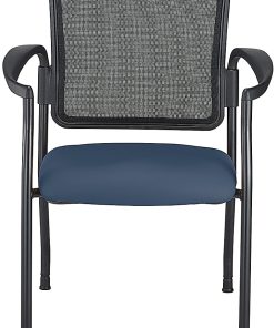 WorkPro® Spectrum Series Mesh/Vinyl Stacking Guest Chair With Antimicrobial Protection, With Arms, Navy, Set Of 2 Chairs, BIFMA Compliant 2