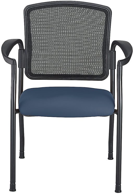 WorkPro® Spectrum Series Mesh/Vinyl Stacking Guest Chair With Antimicrobial Protection, With Arms, Navy, Set Of 2 Chairs, BIFMA Compliant - Image 2