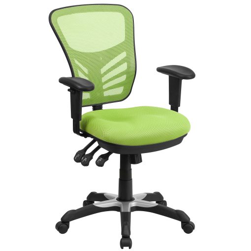 Flash Furniture Ergonomic Mesh Mid-Back Swivel Task Chair, Green/Black - Image 2
