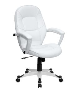 Flash Furniture LeatherSoft™ Faux Leather Mid-Back Swivel Chair, White