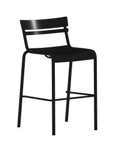 Flash Furniture Nash Commercial-Grade Metal Indoor/Outdoor Bar-Height Stool With Back And 2 Slats, Black 2