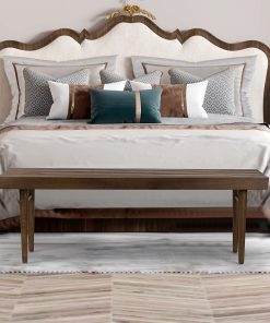 Glamour Home Baird Wooden Bench, 16″H x 47-1/4″W x 18″D, Walnut 2