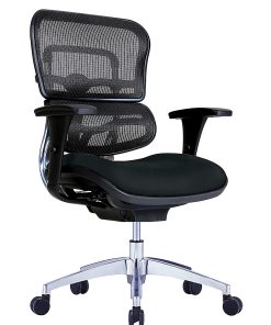 WorkPro® 12000 Series Ergonomic Mesh/Antimicrobial Vinyl Mid-Back Chair, Black