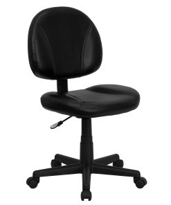 Flash Furniture LeatherSoft™ Faux Leather Mid-Back Ergonomic Swivel Chair, Black 2