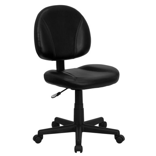 Flash Furniture LeatherSoft™ Faux Leather Mid-Back Ergonomic Swivel Chair, Black - Image 2