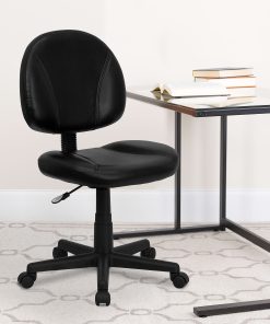 Flash Furniture LeatherSoft™ Faux Leather Mid-Back Ergonomic Swivel Chair, Black