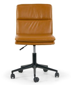 Glamour Home Avak Ergonomic Faux Leather Mid-Back Adjustable Task Chair, Brown 2