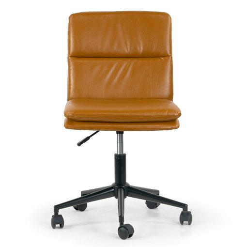 Glamour Home Avak Ergonomic Faux Leather Mid-Back Adjustable Task Chair, Brown - Image 2