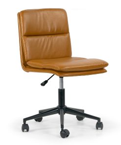Glamour Home Avak Ergonomic Faux Leather Mid-Back Adjustable Task Chair, Brown