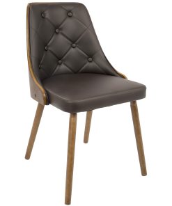 LumiSource Gianna Chair, Brown Seat/Walnut Frame 2