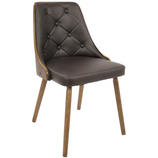 LumiSource Gianna Chair, Brown Seat/Walnut Frame - Image 2