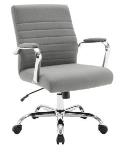 Office Star Ergonomic Fabric Mid-Back Office Task Chair, Gray