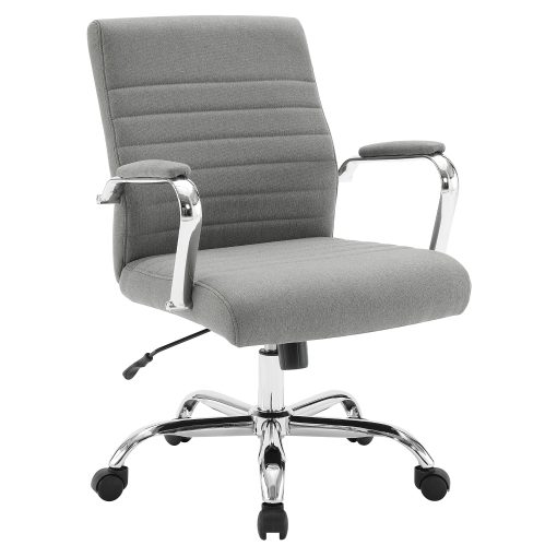 Office Star Ergonomic Fabric Mid-Back Office Task Chair, Gray