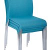 Ave Six Conway Stacking Chairs, Aqua/Silver, Set Of 4