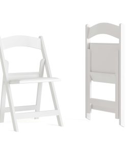 Flash Furniture Hercules 1000-lb Weight Capacity Folding Event Chairs, White, Set Of 2 Chairs