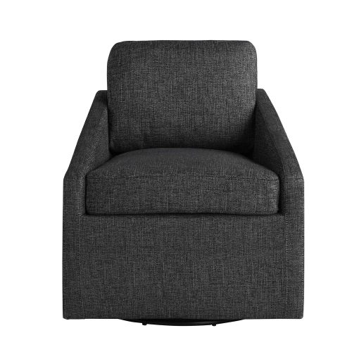 Lifestyle Solutions Hampton Polyester Swivel Accent Guest Chair, Black - Image 2