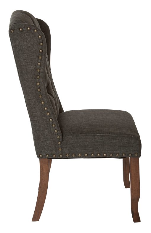 Ave Six Jessica Tufted Wing Chair, Charcoal/Coffee - Image 2