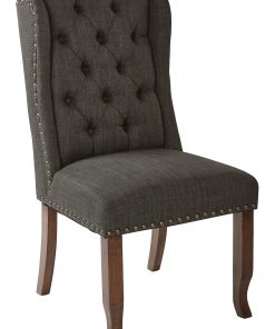 Ave Six Jessica Tufted Wing Chair, Charcoal/Coffee