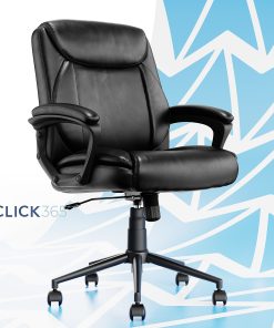 Click365 Transform 1.0 Ergonomic Bonded Leather Mid-Back Manager Office Chair, Black 2