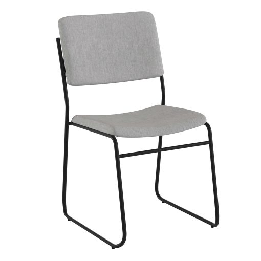 Flash Furniture HERCULES Series Stacking Chair With Sled Base, Gray/Black Frame - Image 2