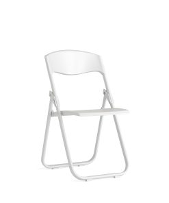 Flash Furniture HERCULES Series Plastic Folding Chair With Built-in Ganging Brackets, White