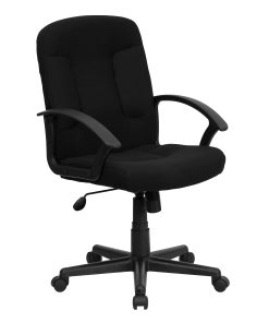 Flash Furniture Fabric Mid-Back Swivel Chair, Black 2