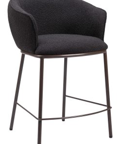 Zuo Essen Counter-Height Stool, Black/Bronze
