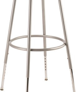 National Public Seating Adjustable Vinyl-Padded Task Stool, 25" - 32 1/2"H, Gray