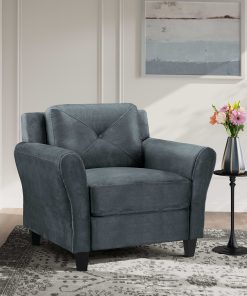 Lifestyle Solutions Hanson Microfiber Chair, Dark Gray 2
