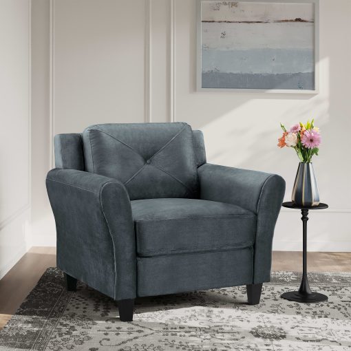Lifestyle Solutions Hanson Microfiber Chair, Dark Gray - Image 2