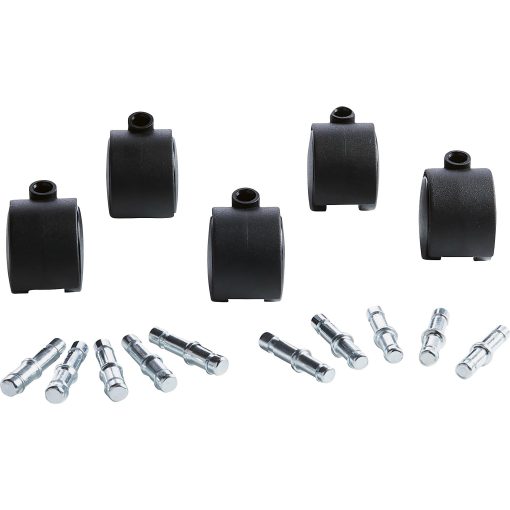 Master Caster Hard Floor Duet Casters, 2" Diameter, B/K Stems, Hard Wheels, Black - Image 2
