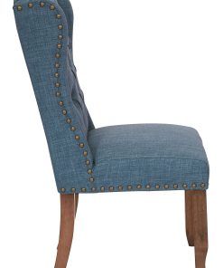 Ave Six Jessica Tufted Wing Chair, Navy/Coffee 2