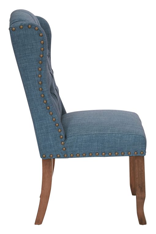Ave Six Jessica Tufted Wing Chair, Navy/Coffee - Image 2
