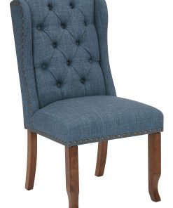 Ave Six Jessica Tufted Wing Chair, Navy/Coffee