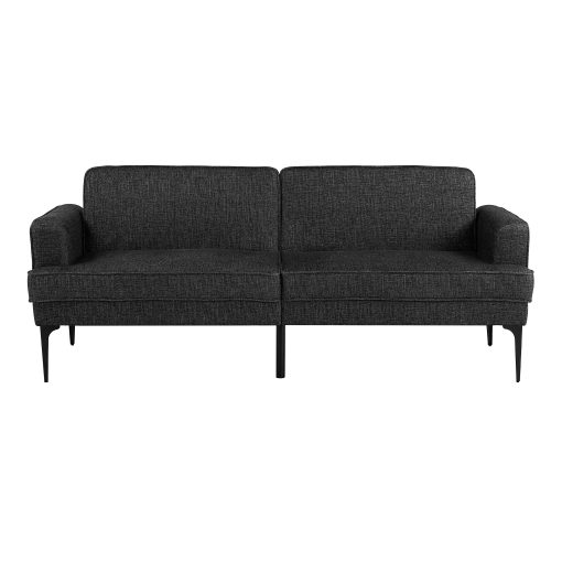 Serta Preston Polyester Convertible Sofa, 34-5/16”H x 83-1/8”W x 30-5/16”D, Black