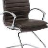Office Star™ SPX23595C Faux Leather Mid-Back Guest Chair, Espresso