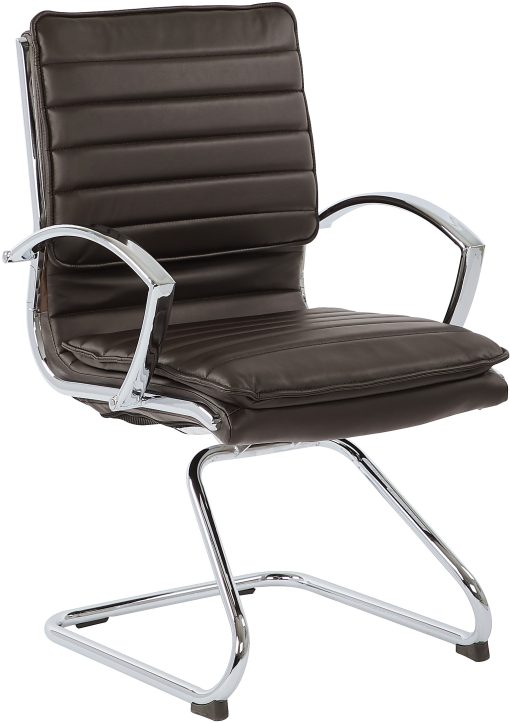 Office Star™ SPX23595C Faux Leather Mid-Back Guest Chair, Espresso