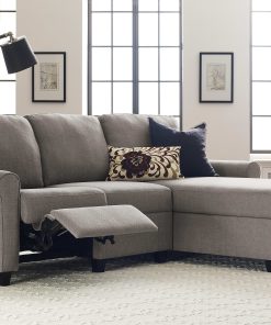 Serta® Copenhagen Reclining Sectional With Storage Chaise, Right, Gray/Espresso 2